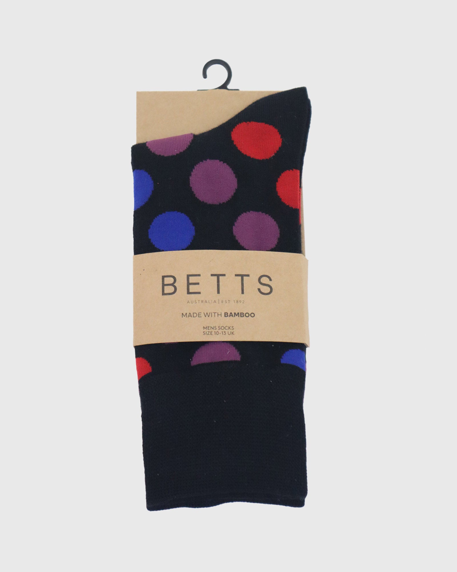 MENS BLACK MULTI BAMBOO SOCKS M/L