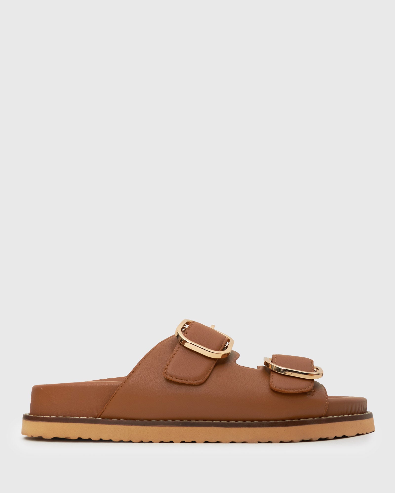 Wider Fit HUSH Leather Buckle Slides