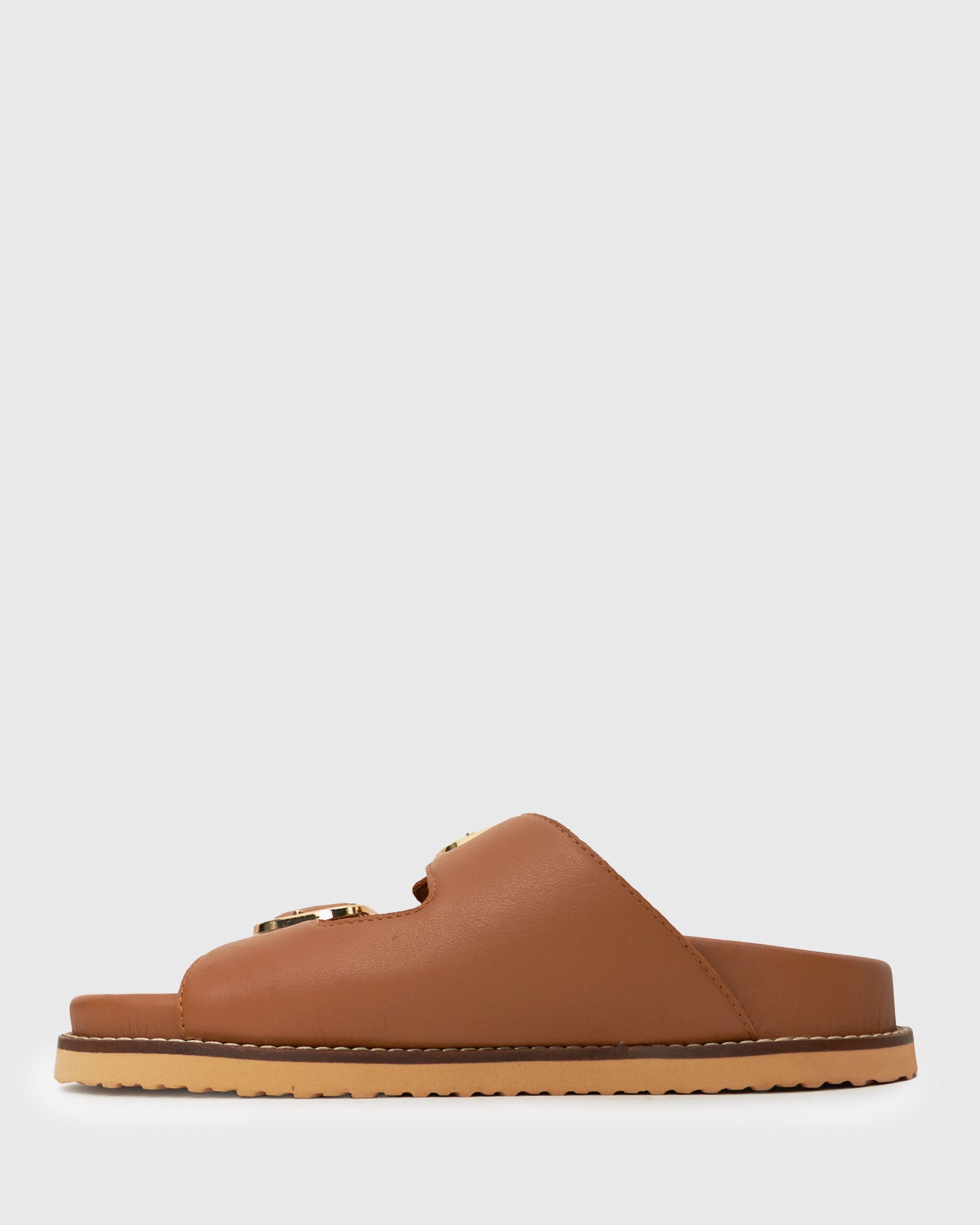 Wider Fit HUSH Leather Buckle Slides