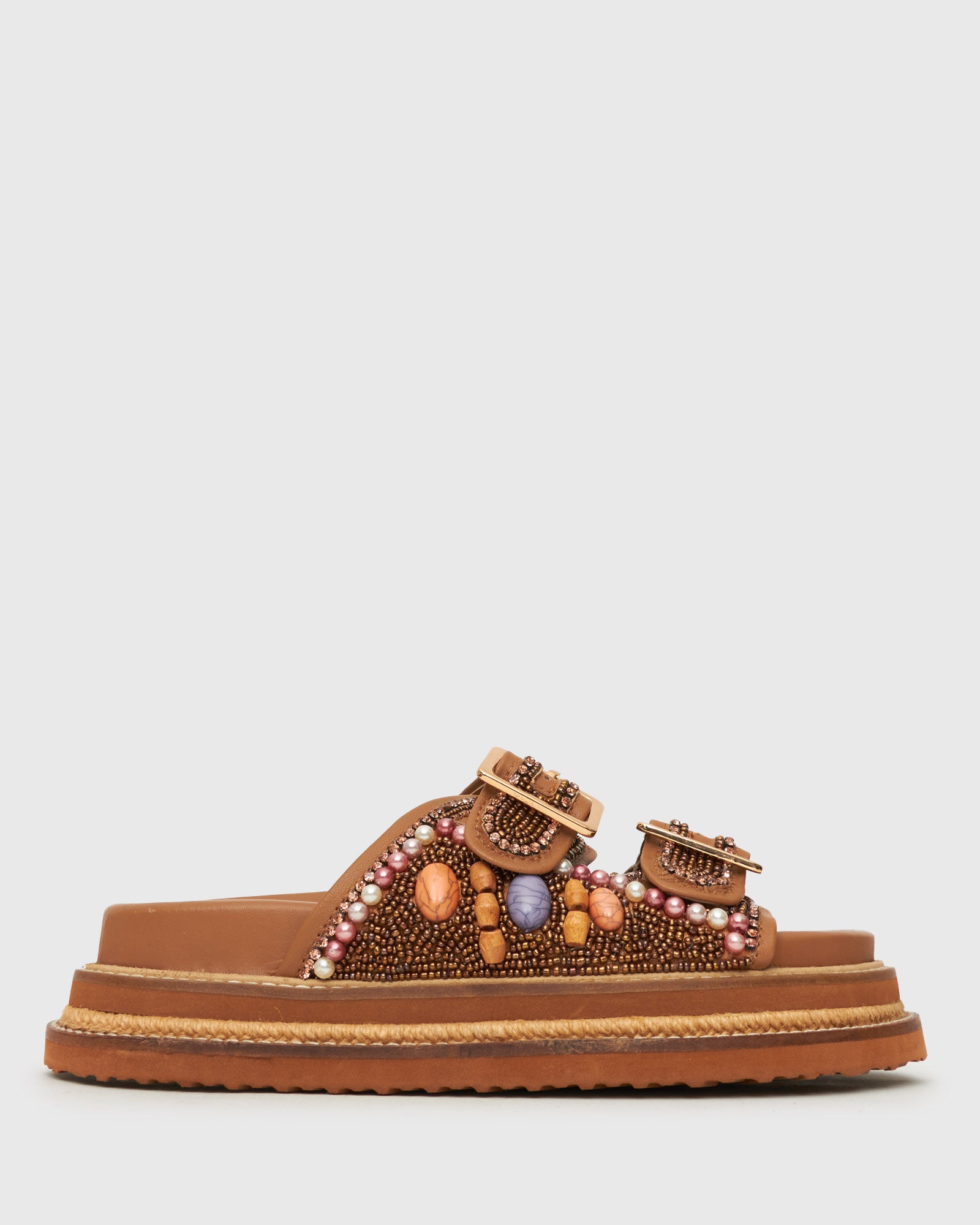 PRE-ORDER HONOLULU Leather Multi Beaded Slides