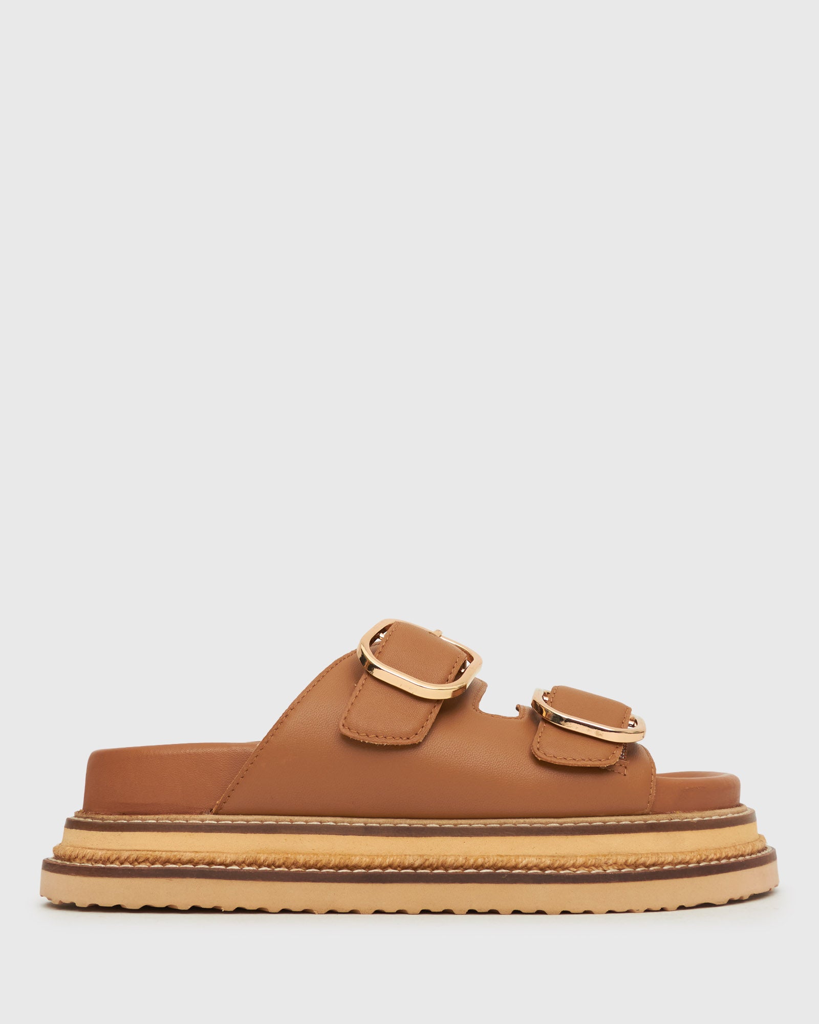 HARLAND Leather Flatform Slides