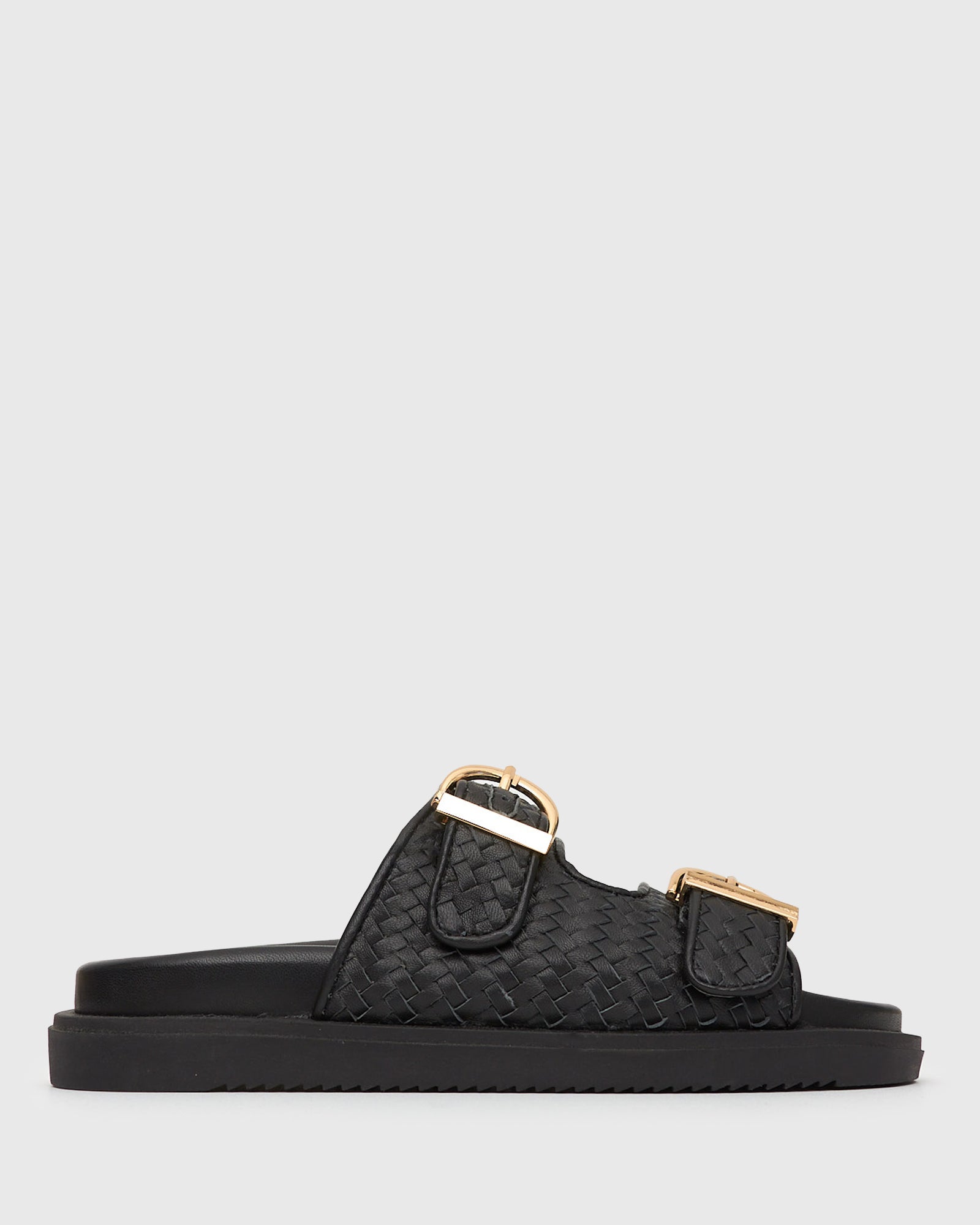 PRE-ORDER ASTAR Leather Woven Strap Footbed Slides