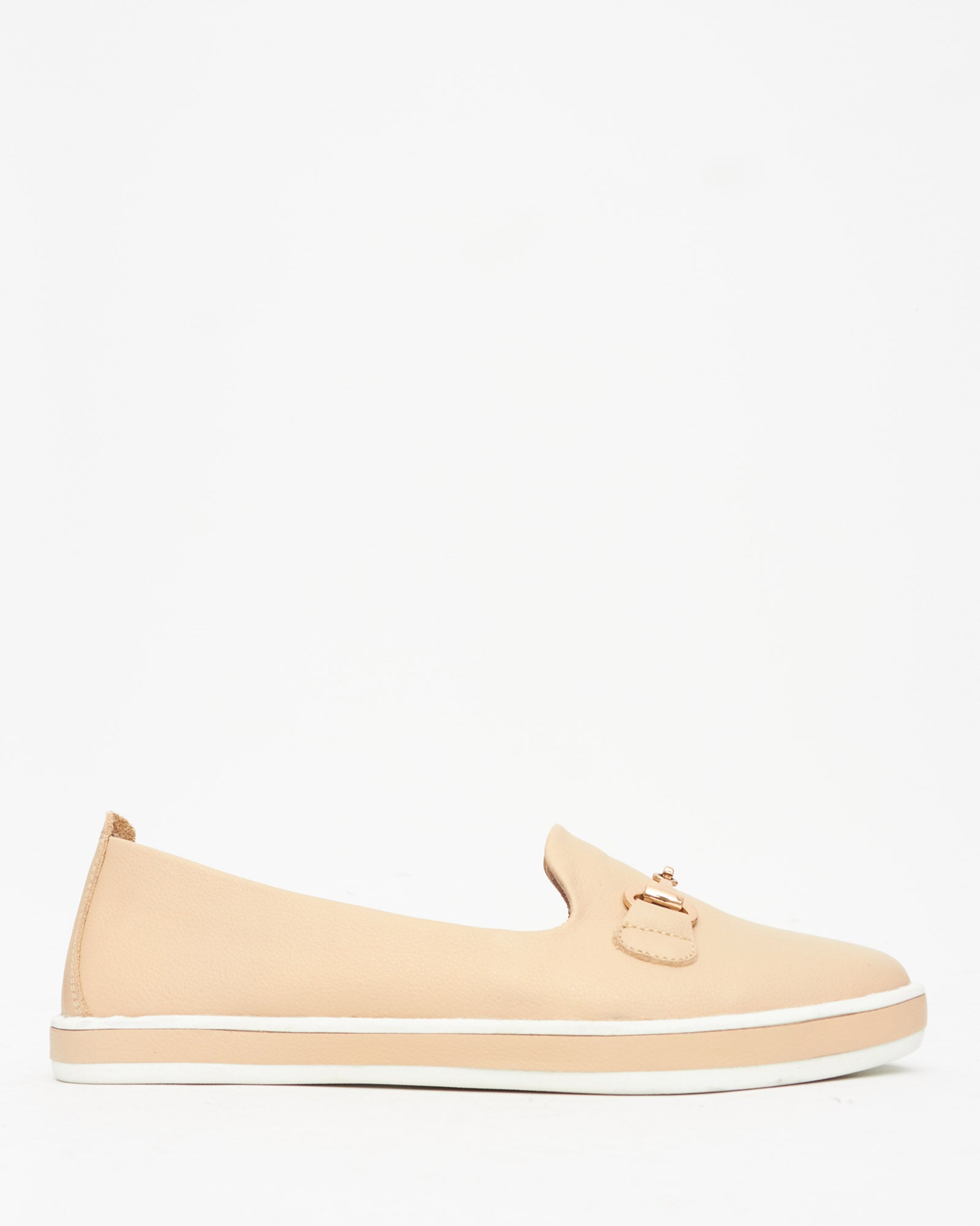 GEORGINA Gold Trim Leather Loafers