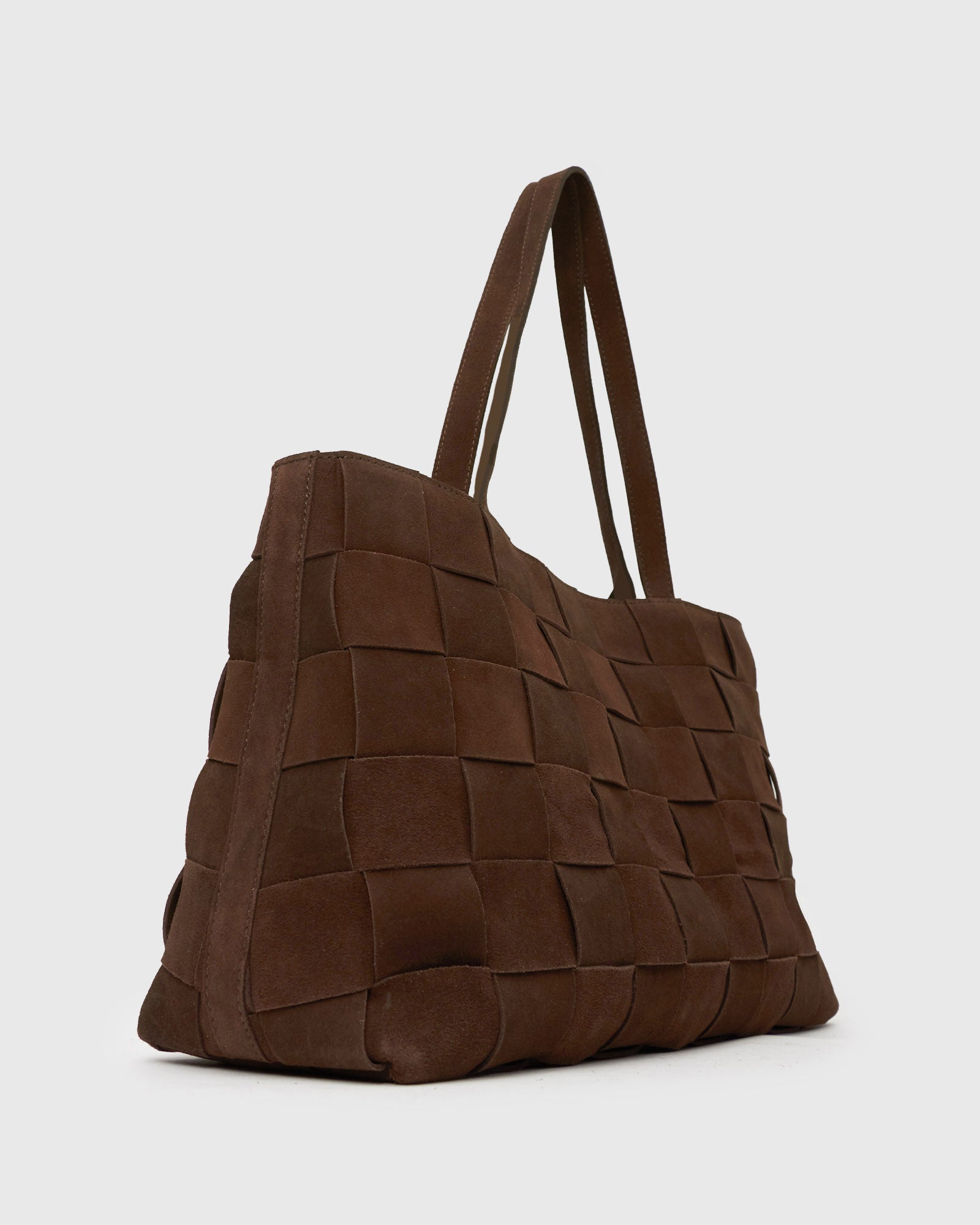 KENNIE Leather Woven Tote Handbag