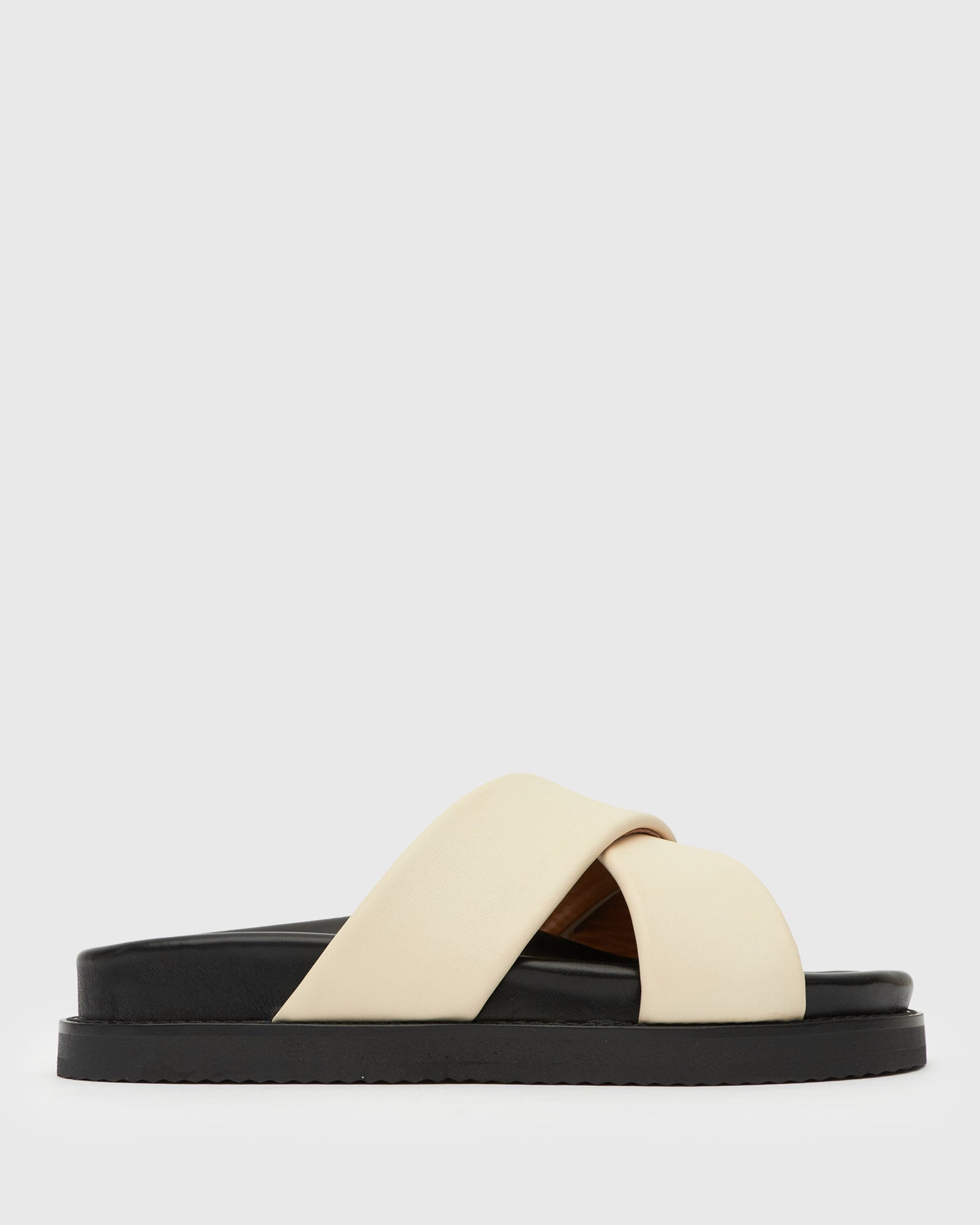PRE-ORDER BERMUDA Leather Crossover Slide Sandals