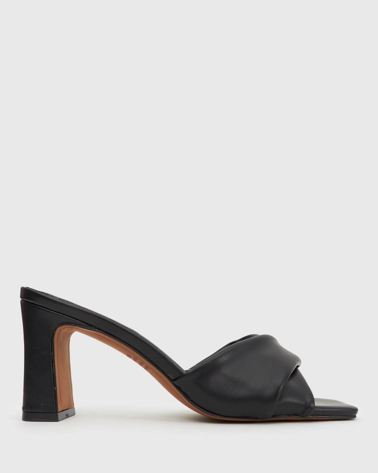UNITE Twist Front Block Heel Mules